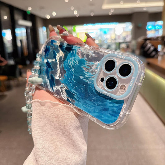 Pretaco Blue Dolphin Pattern Phone Case – Shockproof TPU, Cute & Stylish