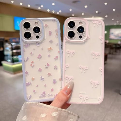 Pretaco 2-Pack Aesthetic Pattern Case – Bow Ribbon & Ditsy Floral
