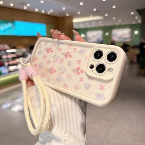 Pretaco Ditsy Florals Phone Case – Adjustable Anti-Drop Wrist Strap