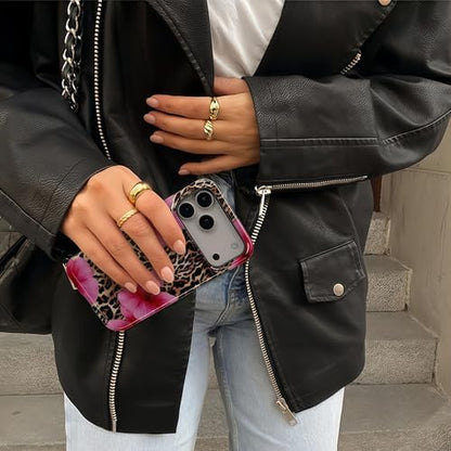 Pretaco Tropical Hibiscus Leopard Phone Case – Premium Dual-Layer