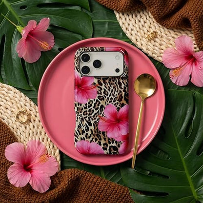Pretaco Tropical Hibiscus Leopard Phone Case – Premium Dual-Layer