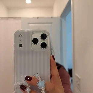 Pretaco Papaya Orange Stripe Phone Case – IMD HD Print with Wrist Charm