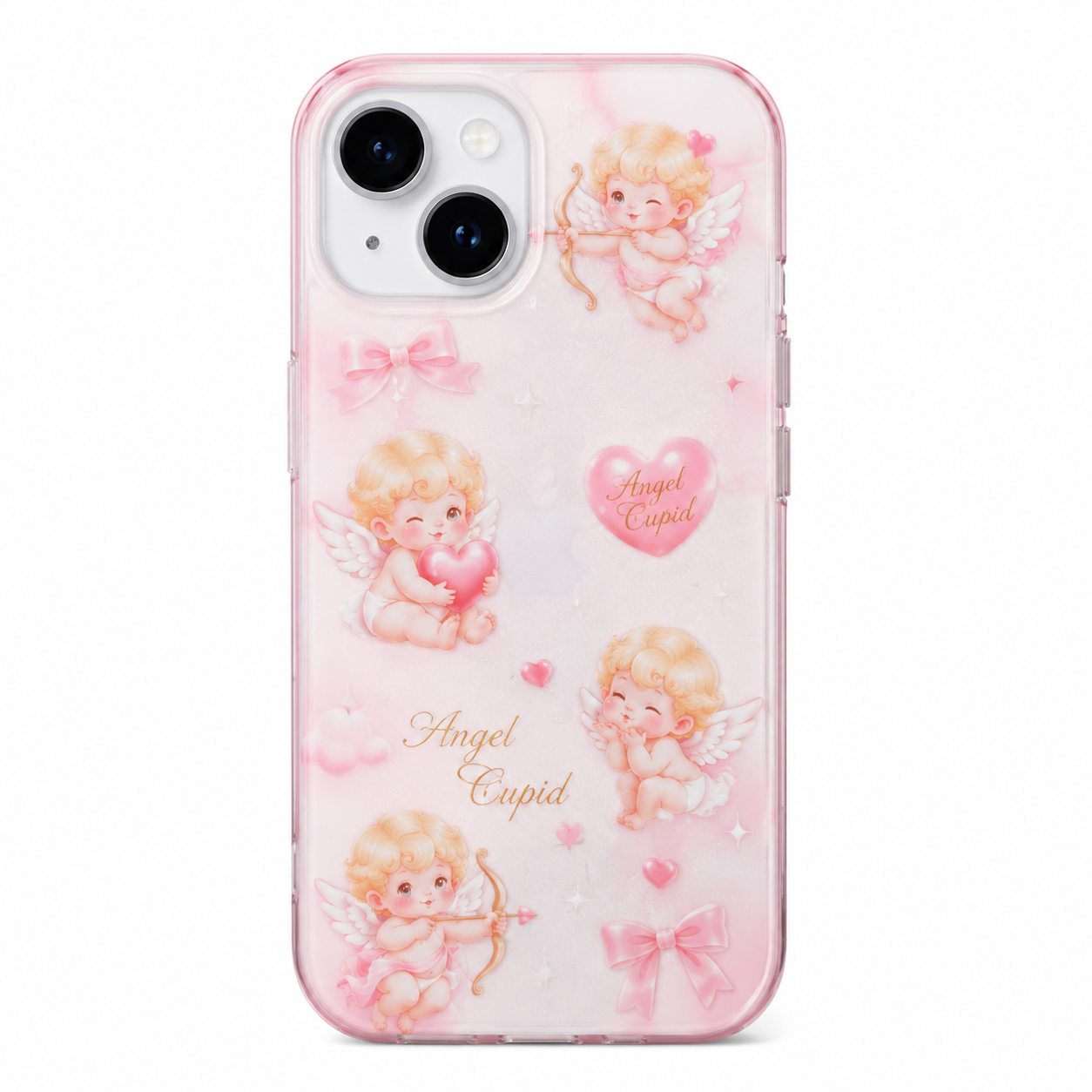 Pretaco Angel Cupid Pattern Phone Case – Shockproof TPU, Cute & Stylish