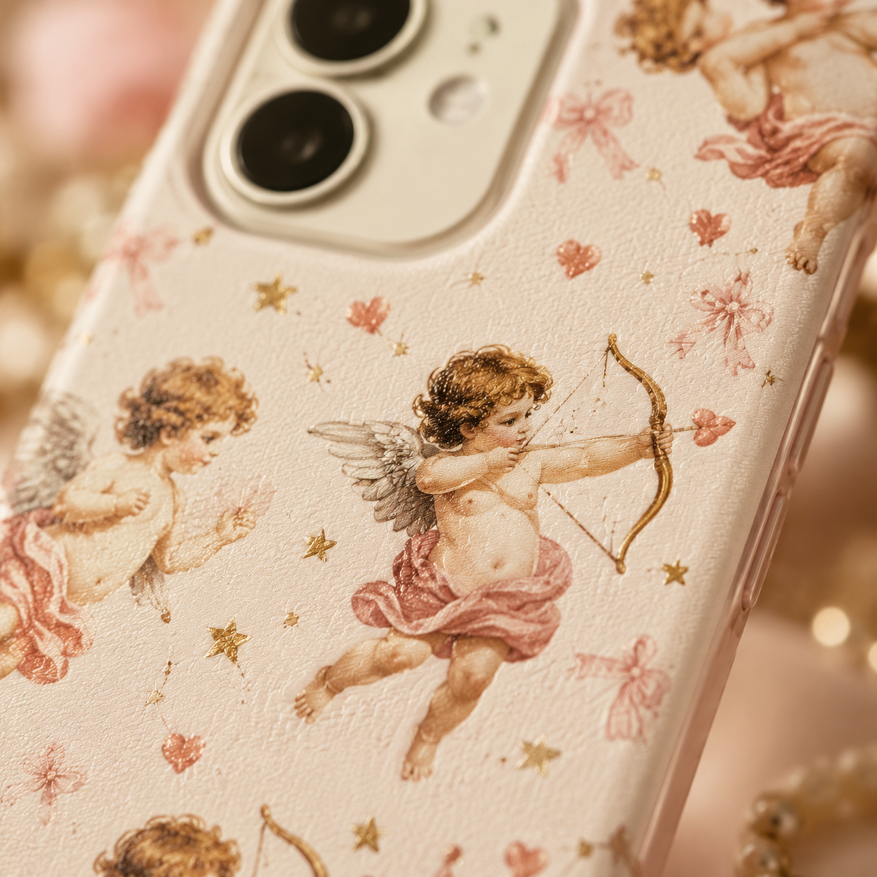 Pretaco Angel Cupid Pattern Phone Case – Shockproof TPU, Cute & Stylish