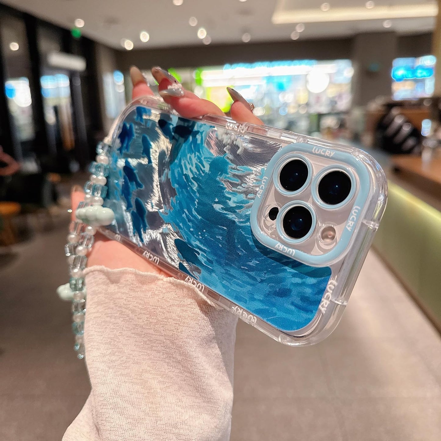 Pretaco Blue Dolphin Pattern Phone Case – Shockproof TPU, Cute & Stylish