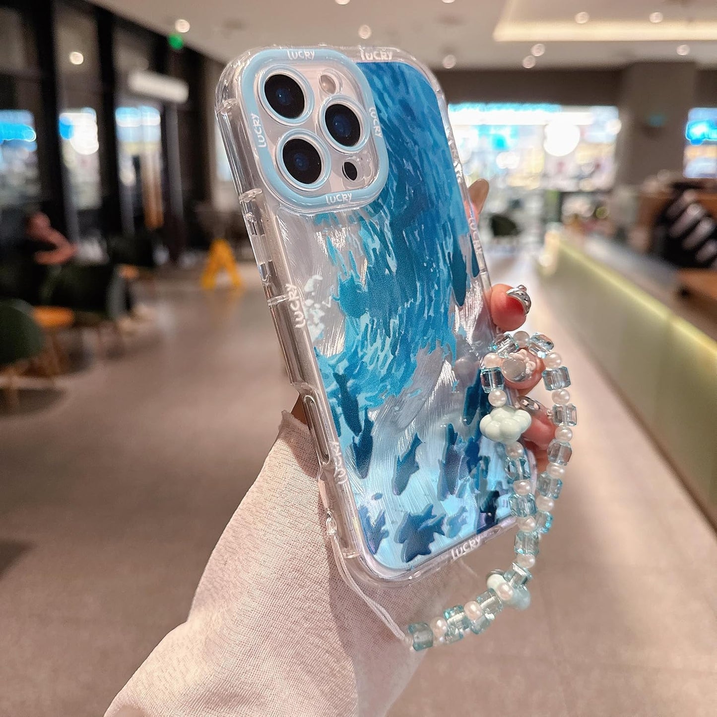 Pretaco Blue Dolphin Pattern Phone Case – Shockproof TPU, Cute & Stylish