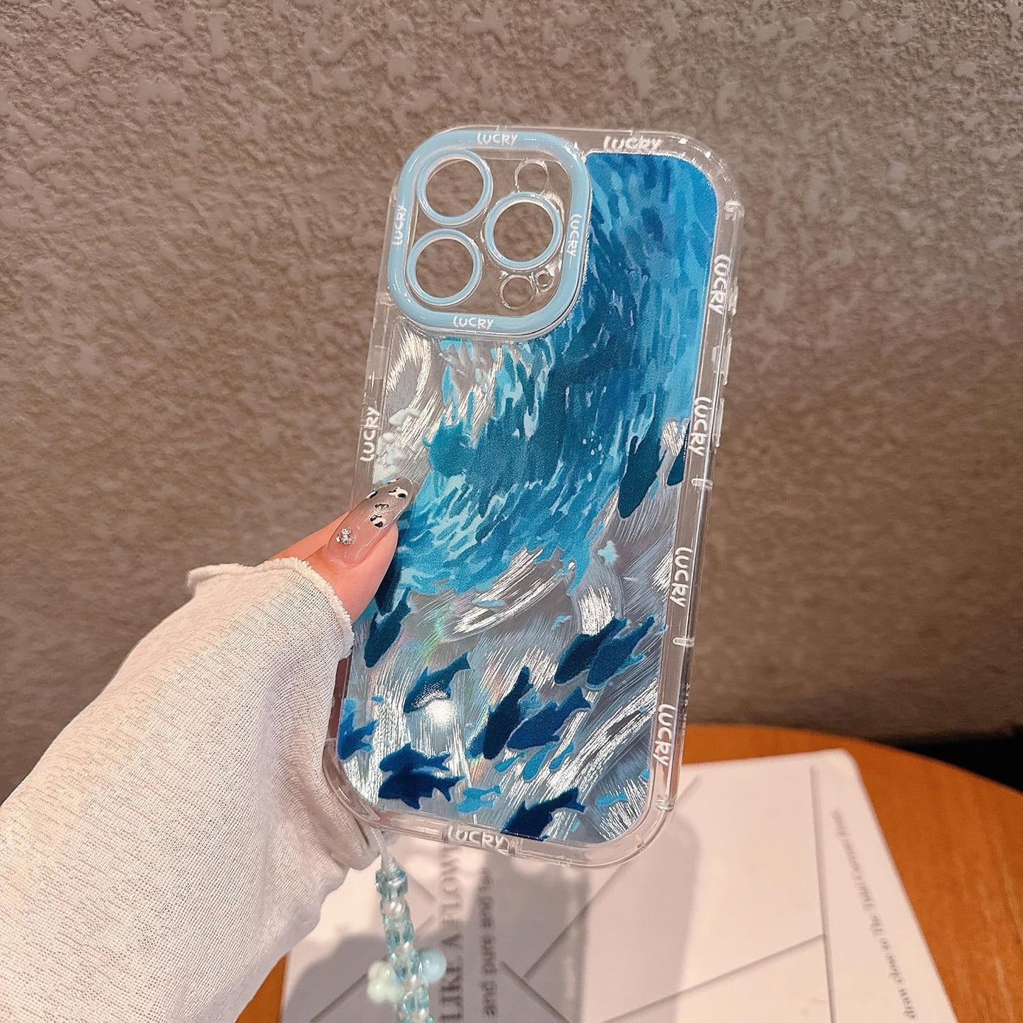 Pretaco Blue Dolphin Pattern Phone Case – Shockproof TPU, Cute & Stylish