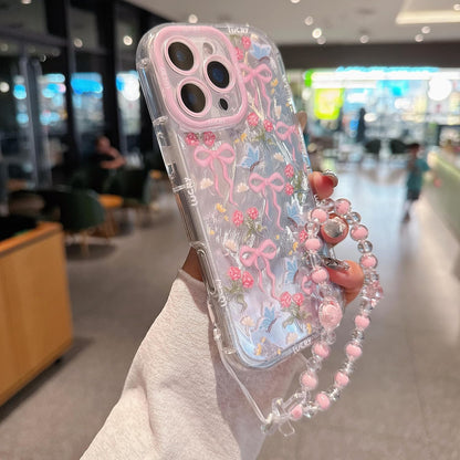 Pretaco Flower Bow Pattern Phone Case – Shockproof TPU, Cute & Stylish