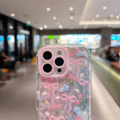 Pretaco Flower Bow Pattern Phone Case – Shockproof TPU, Cute & Stylish
