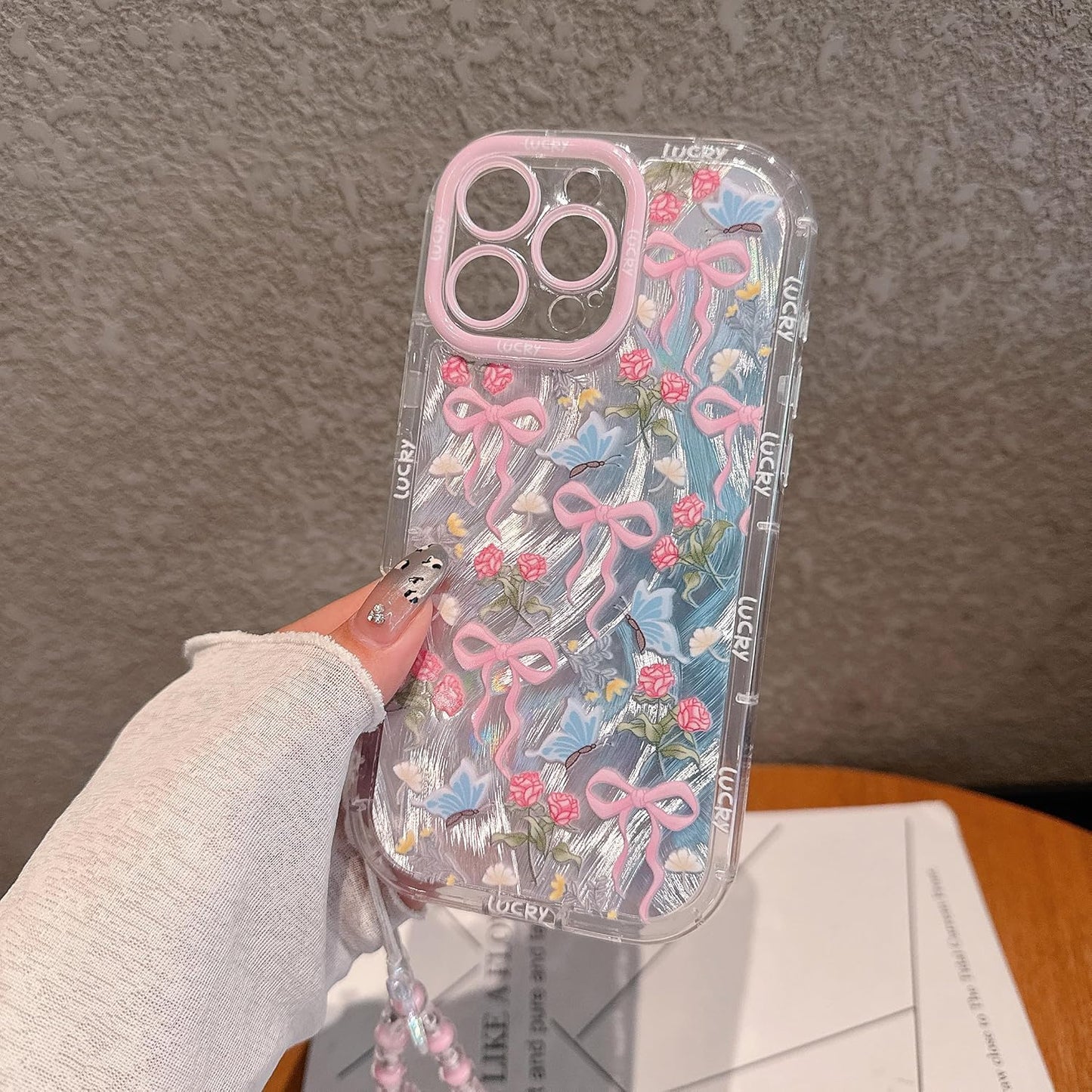 Pretaco Flower Bow Pattern Phone Case – Shockproof TPU, Cute & Stylish