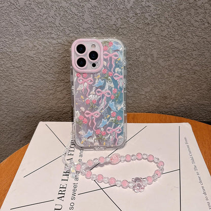 Pretaco Flower Bow Pattern Phone Case – Shockproof TPU, Cute & Stylish