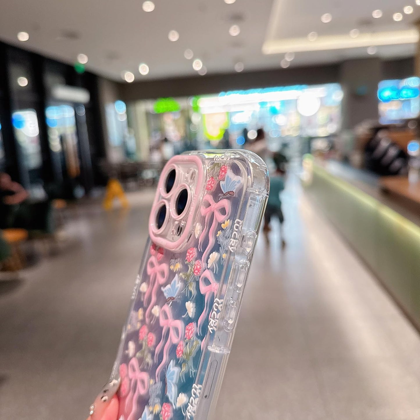 Pretaco Flower Bow Pattern Phone Case – Shockproof TPU, Cute & Stylish