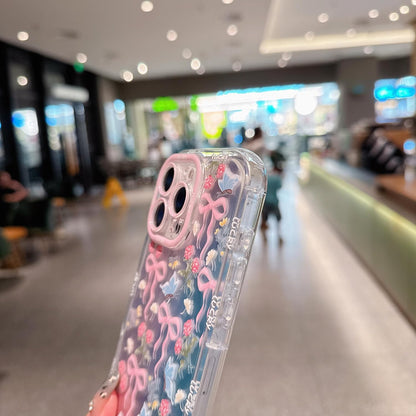 Pretaco Flower Bow Pattern Phone Case – Shockproof TPU, Cute & Stylish