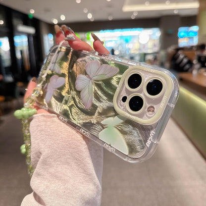 Pretaco Green Butterfly Pattern Phone Case – Shockproof TPU, Cute & Stylish