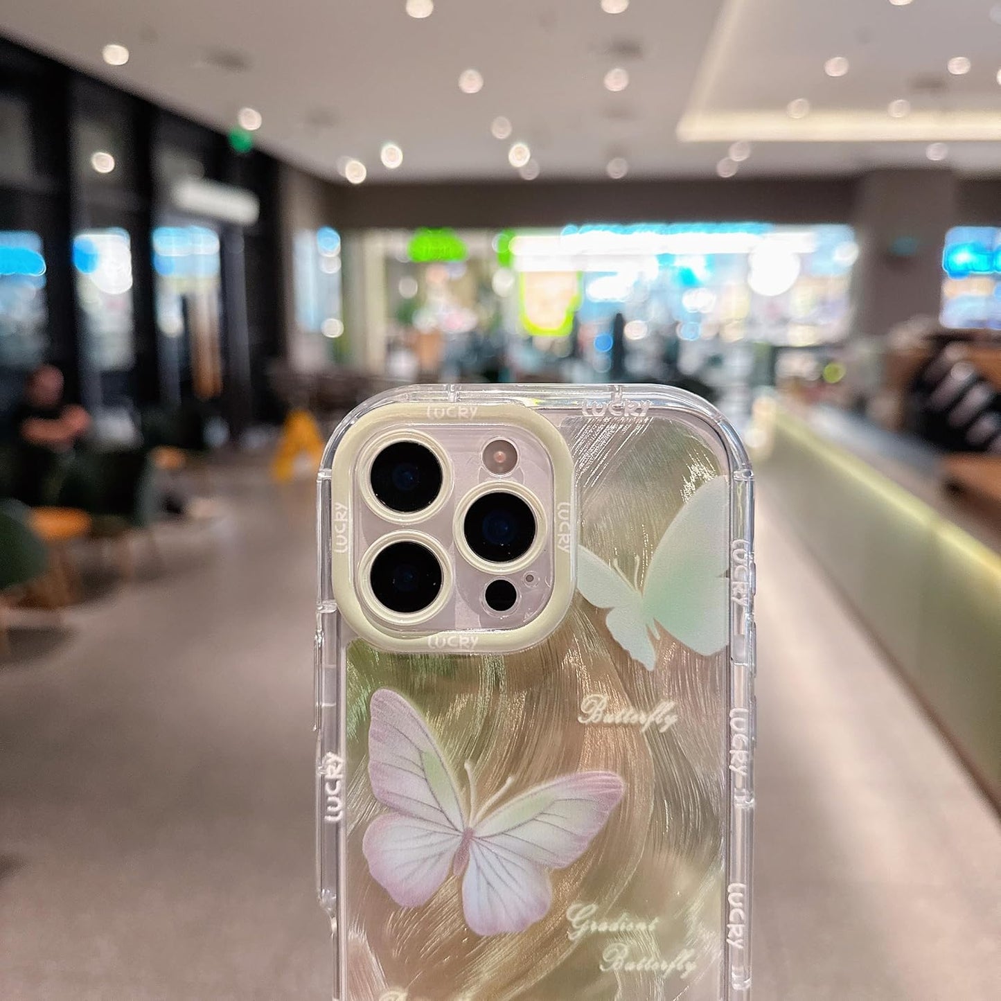 Pretaco Green Butterfly Pattern Phone Case – Shockproof TPU, Cute & Stylish