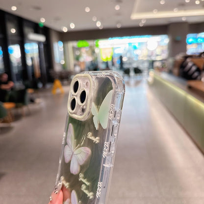 Pretaco Green Butterfly Pattern Phone Case – Shockproof TPU, Cute & Stylish