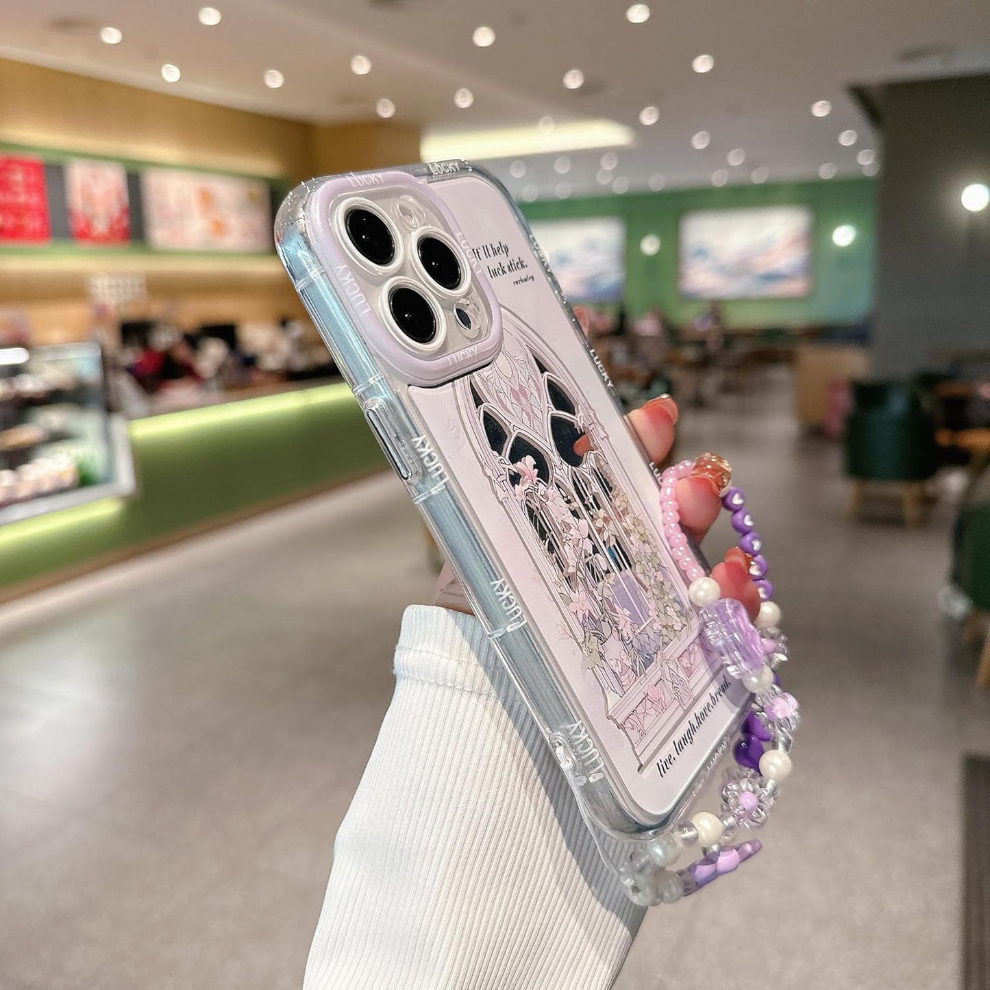 Pretaco Light Purple Pattern Phone Case – Shockproof TPU, Cute & Stylish
