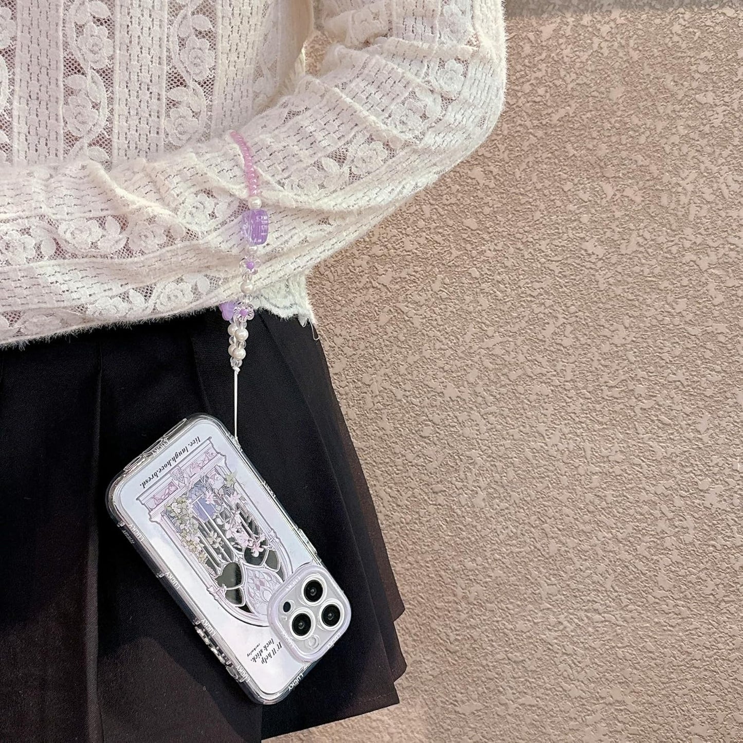 Pretaco Light Purple Pattern Phone Case – Shockproof TPU, Cute & Stylish