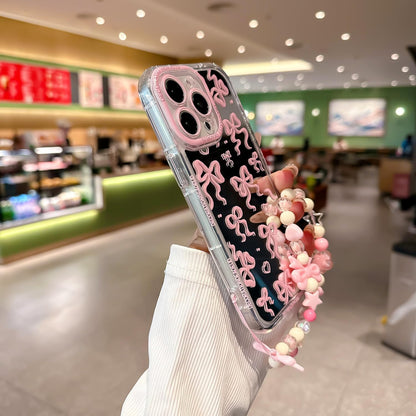 Pretaco Pink Bow Pattern Phone Case – Shockproof TPU, Cute & Stylish