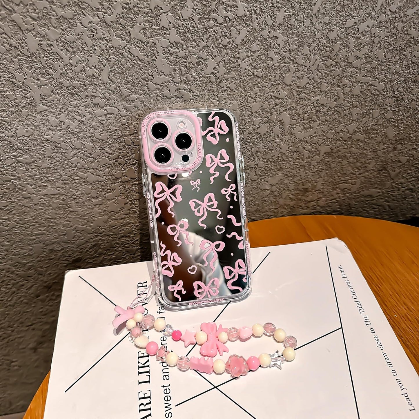 Pretaco Pink Bow Pattern Phone Case – Shockproof TPU, Cute & Stylish