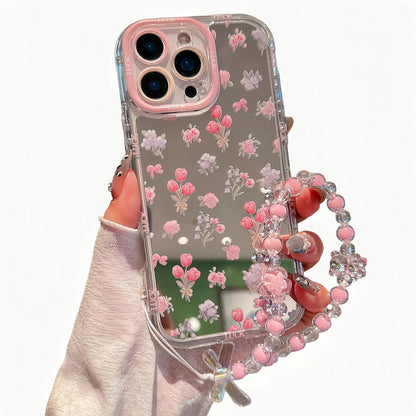 Pretaco Pink Flowers Pattern Phone Case – Shockproof TPU, Cute & Stylish