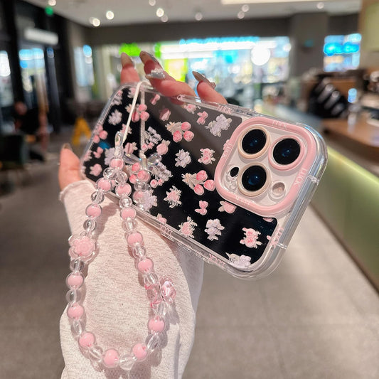 Pretaco Pink Flowers Pattern Phone Case – Shockproof TPU, Cute & Stylish