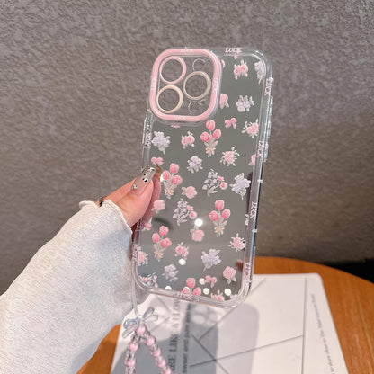 Pretaco Pink Flowers Pattern Phone Case – Shockproof TPU, Cute & Stylish