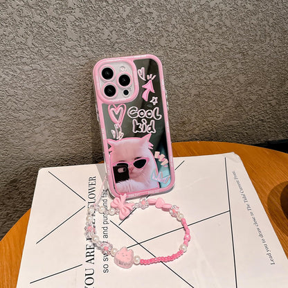Pretaco Sunglasses Cat Pattern Phone Case – Shockproof TPU, Cute & Stylish