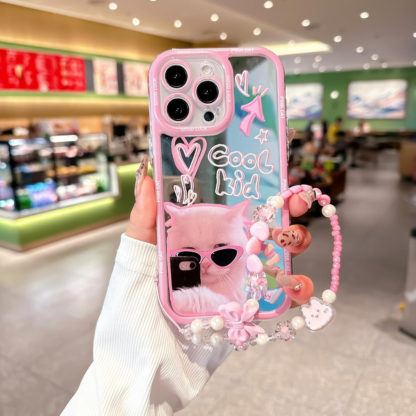 Pretaco Sunglasses Cat Pattern Phone Case – Shockproof TPU, Cute & Stylish