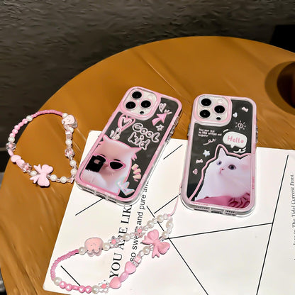 Pretaco Sunglasses Cat Pattern Phone Case – Shockproof TPU, Cute & Stylish
