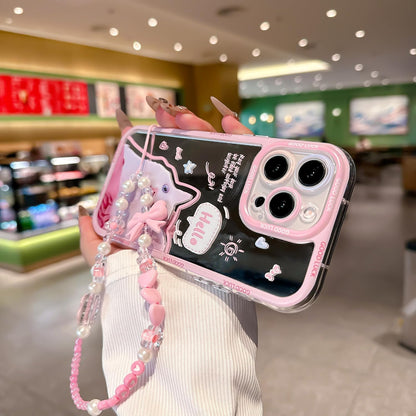 Pretaco White Cat Pattern Phone Case – Shockproof TPU, Cute & Stylish
