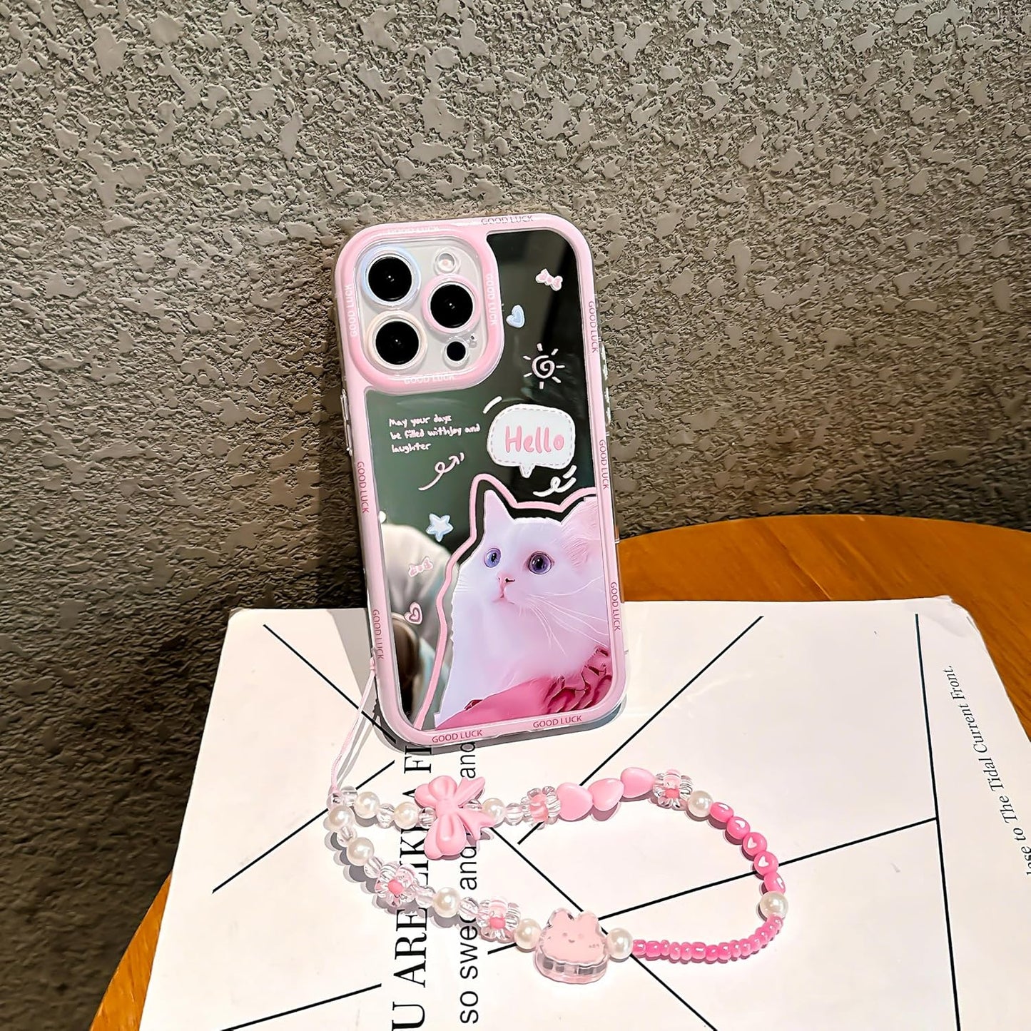 Pretaco White Cat Pattern Phone Case – Shockproof TPU, Cute & Stylish