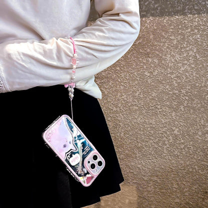 Pretaco White Cat Pattern Phone Case – Shockproof TPU, Cute & Stylish