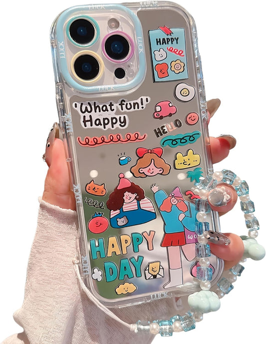 Pretaco White Daisy Pattern Phone Case – Shockproof TPU, Cute & Stylish